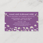 Lila Daisy Blume Haustier Sitter Walker Hundelpfle Visitenkarte (Rückseite)