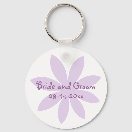 Lila Daisy-Blume Hochzeit Schlüsselanhänger (Vorderseite)