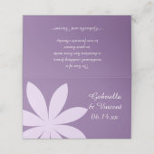 Lila Daisy Blume Hochzeit Wohltätigkeit Favoriten Platzkarte (Außenseite Aufgefaltet)