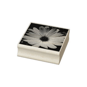 Lila Daisy Blume Holzkunst Briefmarke Gummistempel