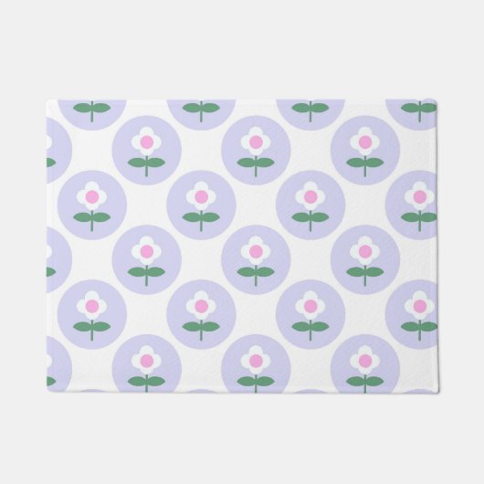 Lila Daisy Blume Housewarming Fun Geschenk Fußmatte (Vorderseite)