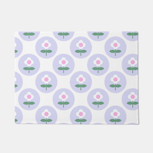 Lila Daisy Blume Housewarming Fun Geschenk Fußmatte (Vorderseite)