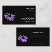 lila Daisy-Blume im schwarzen Hintergrund Visitenkarte (Vorne/Hinten)