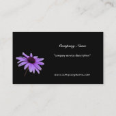 lila Daisy-Blume im schwarzen Hintergrund Visitenkarte (Rückseite)