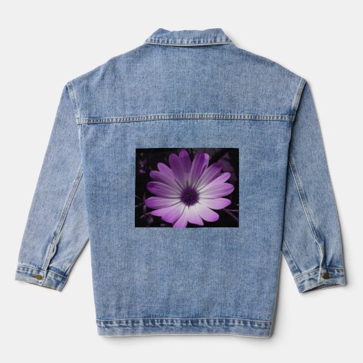 Lila Daisy-Blume Jeansjacke (Rückseite)