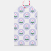 Lila Daisy Blume Kinderdusche im Bloom Party Geschenkanhänger (Rückseite)
