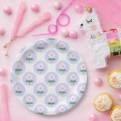 Lila Daisy Blume Kinderdusche im Bloom Party Pappteller (Party)