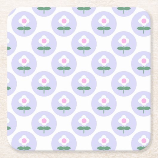 Lila Daisy Blume Kinderdusche im Bloom Party Rechteckiger Pappuntersetzer (Vorderseite)