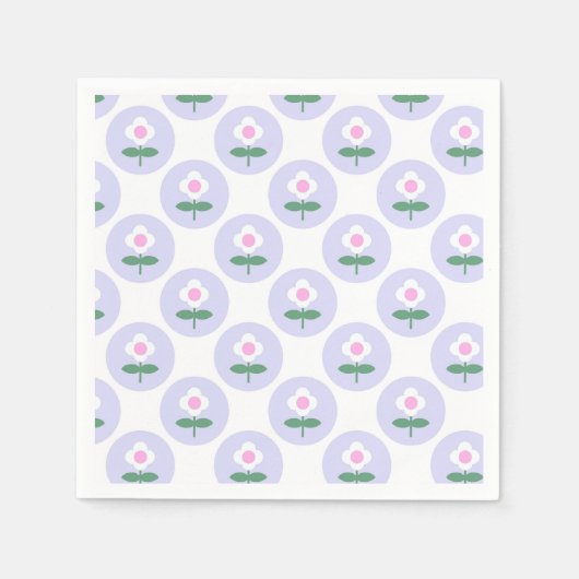 Lila Daisy Blume Kinderdusche im Bloom Party Serviette (Vorderseite)