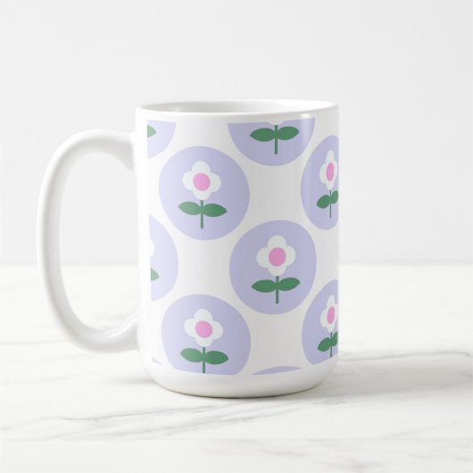 Lila Daisy Blume Mama Girl Niedlich Retro Kaffeetasse (Links)