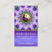 Lila Daisy-Blume Mandala Holistische Heilung Visitenkarte (Rückseite)