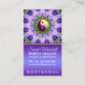 Lila Daisy-Blume Mandala Holistische Heilung Visitenkarte (Vorderseite)