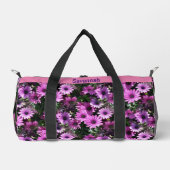 Lila Daisy Blume Muster Personalisiert Duffle Bag (Vorderseite)