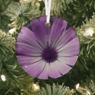 Lila Daisy-Blume Ornament Aus Glas