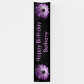 Lila Daisy Blume Personalisiert Banner (Vertikal)