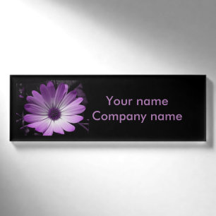 Lila Daisy Blume Personalisiert Name Tag Namenschild