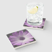 Lila Daisy Blume Stone Untersetzer (Seitenansicht)