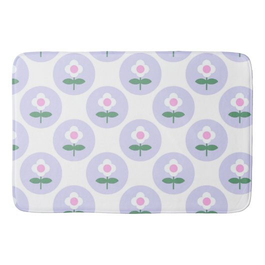 Lila Daisy Blume Tee Kinder Schlafzimmer Niedlich Badematte (Vorderseite)