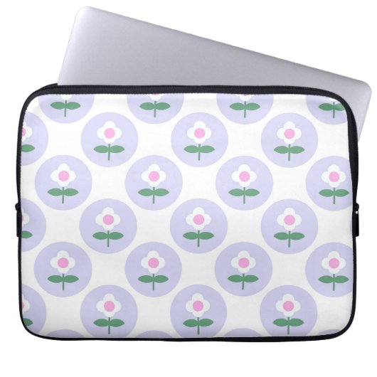 Lila Daisy Blume Tee Kinder Schlafzimmer Niedlich Laptopschutzhülle (Vorderseite)