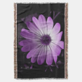Lila Daisy Blume Throw Blanket Decke (Vorderseite Vertikal)