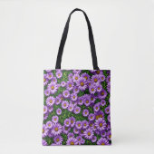 Lila Daisy Blume Tote Bag Tasche (Vorderseite)