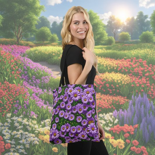 Lila Daisy Blume Tote Bag Tasche