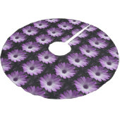 Lila Daisy Blume Tree Skirt Polyester Weihnachtsbaumdecke (Schrägansicht)