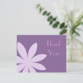 Lila Daisy Blume Vielen Dank Postkarte (Stehend Vorderseite)