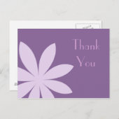 Lila Daisy Blume Vielen Dank Postkarte (Vorne/Hinten)