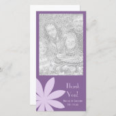 Lila Daisy Blume Wedding Vielen Dank Dankeskarte (Vorne/Hinten)