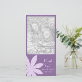 Lila Daisy Blume Wedding Vielen Dank Dankeskarte (Stehend Vorderseite)