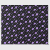 Lila Daisy Chain Floral Pattern Packpapier (Flach)