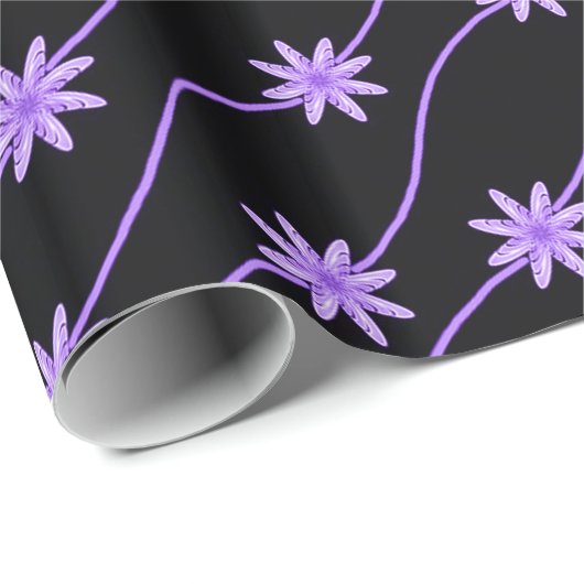 Lila Daisy Chain Floral Pattern Packpapier (Rolleneckpunkt)