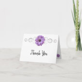 Lila Daisy Dankykarte Karte (Vorderseite)