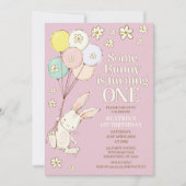 Lila Daisy einige sonnige Wende 1. Geburtstag Einladung (Vorderseite)