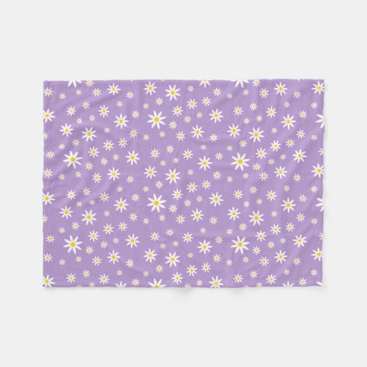 Lila Daisy Fleece-Blanken Fleecedecke (Vorderseite (Horizontal))