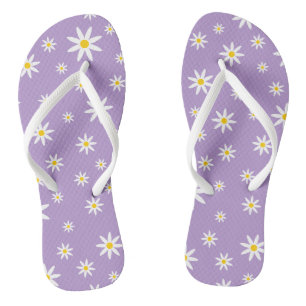 Lila Daisy Flip Flops Badesandalen