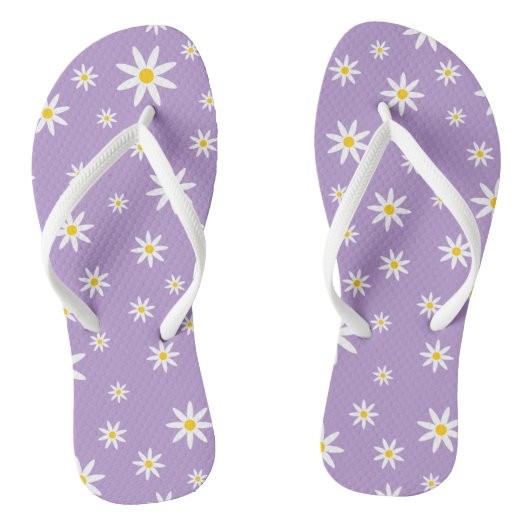 Lila Daisy Flip Flops Badesandalen (Fußbett)