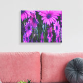 Lila Daisy Floral Abstrakt Art Leinwanddruck (Insitu (Wohnzimmer))