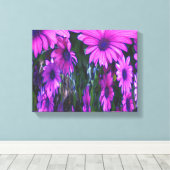 Lila Daisy Floral Abstrakt Art Leinwanddruck (Insitu (Holzboden))