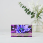 Lila Daisy Floral Art Business Card Visitenkarte (Stehend Vorderseite)