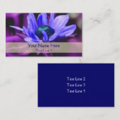 Lila Daisy Floral Art Business Card Visitenkarte (Vorne/Hinten)