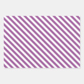Lila Daisy Floral Stripes Polka Dot Geschenkpapier Set (Vorderseite 2)