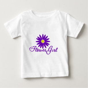 Lila Daisy Flower Girl Baby T-shirt