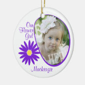 Lila Daisy Flower Girl-Foto Keramikornament (Links)