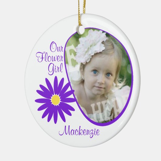 Lila Daisy Flower Girl-Foto Keramikornament (Links)