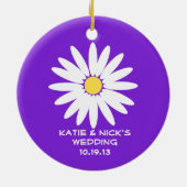 Lila Daisy Flower Girl-Foto Keramikornament (Hinten)