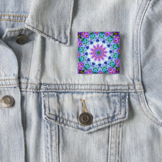 Lila Daisy Geometric Button (Beispiel)
