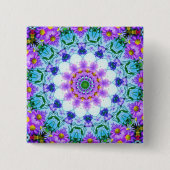 Lila Daisy Geometric Button (Vorderseite)