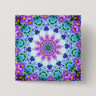 Lila Daisy Geometric Button